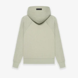 Essentials Kids Spring Waffle Henley Hoodie Seafoam