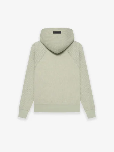 Essentials Kids Spring Waffle Henley Hoodie Seafoam