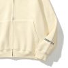 Essentials Reflective Print Zip-up Oversized Cream Hoodie