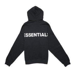 FEAR OF GOD ESSENTIALS 3M Logo Pullover Hoodie- Black