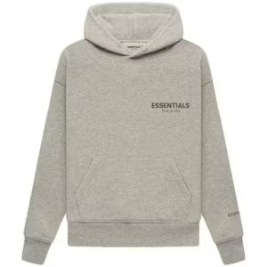 Fear Of God Essentials Core Collection Kids Pullover Hoodie Dark Heather Oatmeal