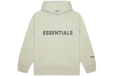 Fear Of God Essentials 3D Silicon Applique Pullover Hoodie Alfalfa Sage