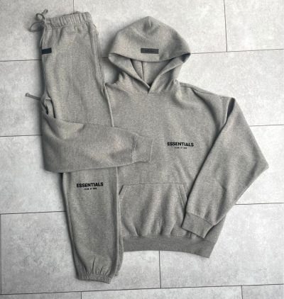 Fear of God Essentials Dark Heather Oatmeal Tracksuit