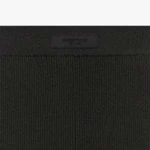Womens Knit Rib Sport Short Black