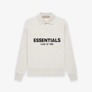 Kids Essentials Ls Polo Light Oatmeal