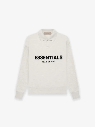 Kids Essentials Ls Polo Light Oatmeal