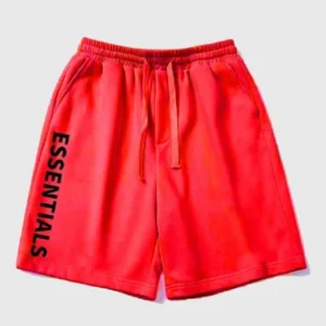 Fear of God Essentials Logo Shorts Red