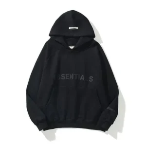 ESSENTIALS Black Oversized Hoodie